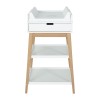 Verzorgingstafel met houten poten en lade  - Luiertafel hip met lade - wit/naturel